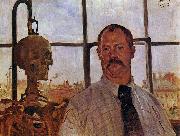 Lovis Corinth, Self-portrait with Skeleton